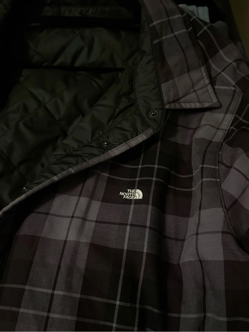The North Face Men's Purple Plaid Quilted Shirt Jacket